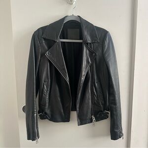 All Saints Classic Black Leather Jacket